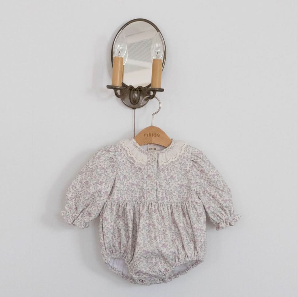 Baby Lace Detail Soft Brushed Fabric Romper (3m - 18m) - 2 Colors kids outfit