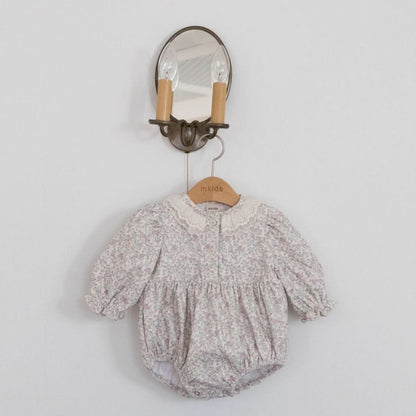 Baby Lace Detail Soft Brushed Fabric Romper (3m - 18m) - 2 Colors kids outfit