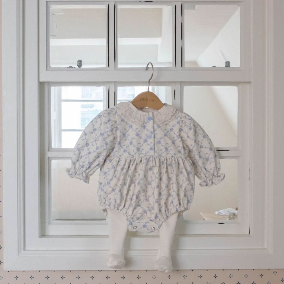 Baby Lace Detail Soft Brushed Fabric Romper (3m - 18m) - 2 Colors kids outfit