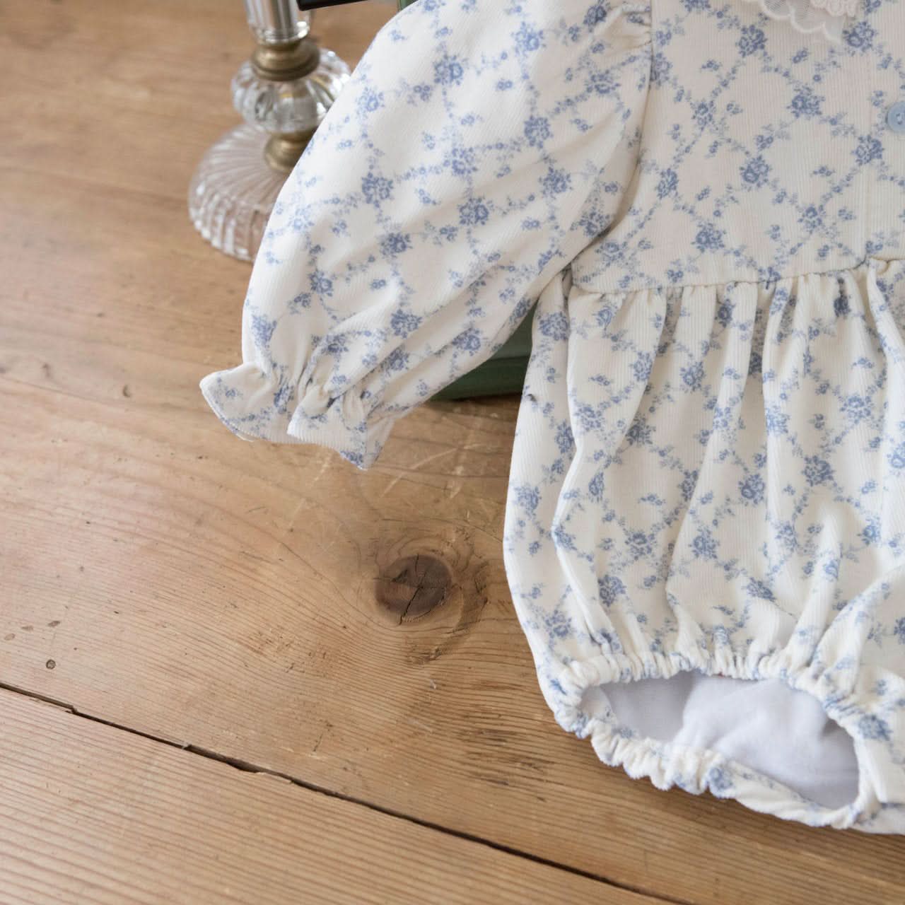 Baby Lace Detail Soft Brushed Fabric Romper (3m - 18m) - 2 Colors kids outfit
