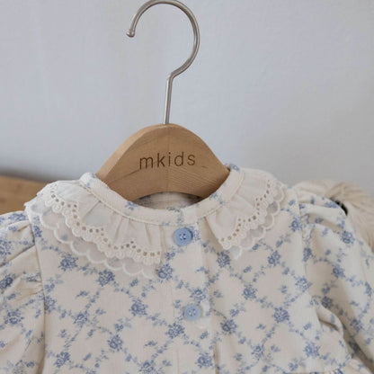 Baby Lace Detail Soft Brushed Fabric Romper (3m - 18m) - 2 Colors kids outfit