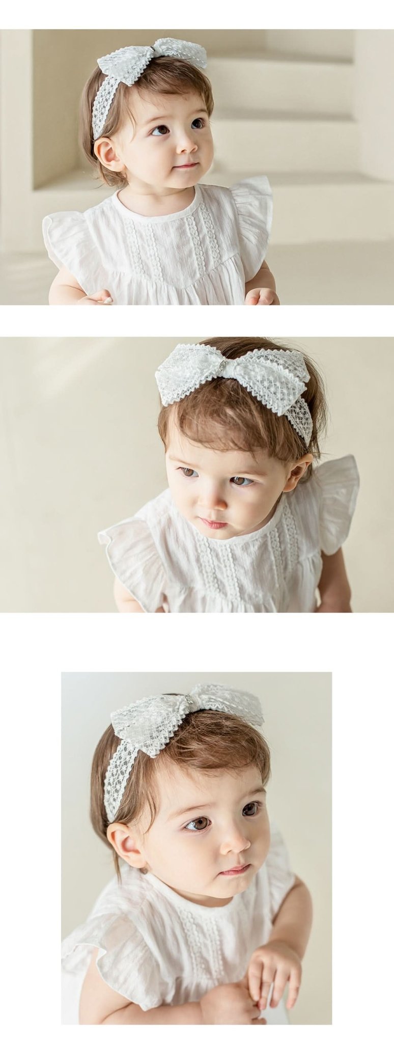 Baby Lace Headband (3 - 18m) - Ivory kids outfit