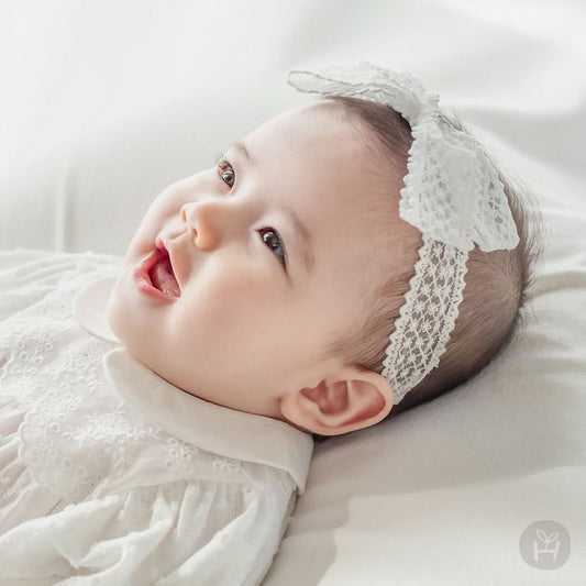 Baby Lace Headband (3 - 18m) - Ivory kids outfit