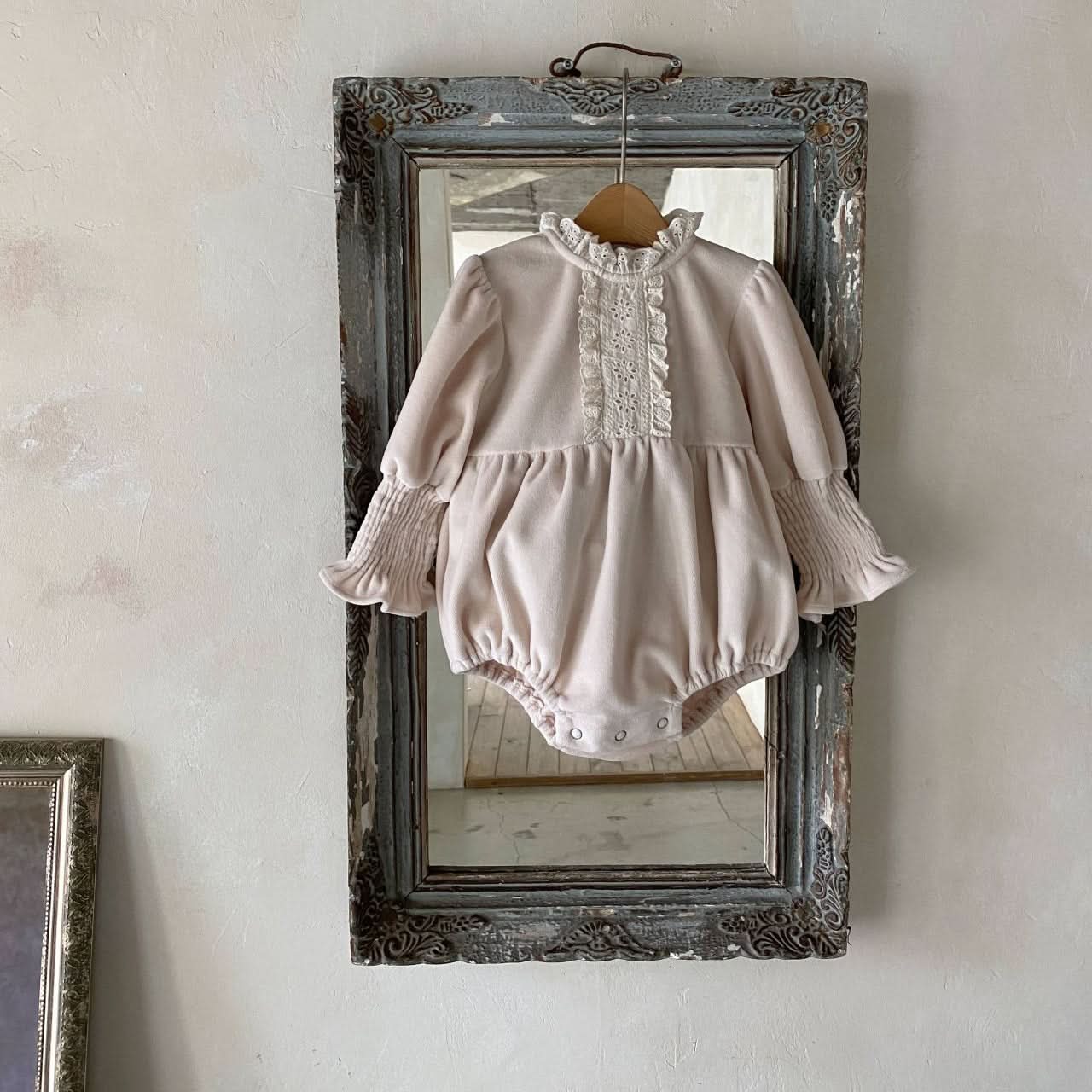 Baby Lace Neck Romper (6 - 24m) - Ivory kids outfit