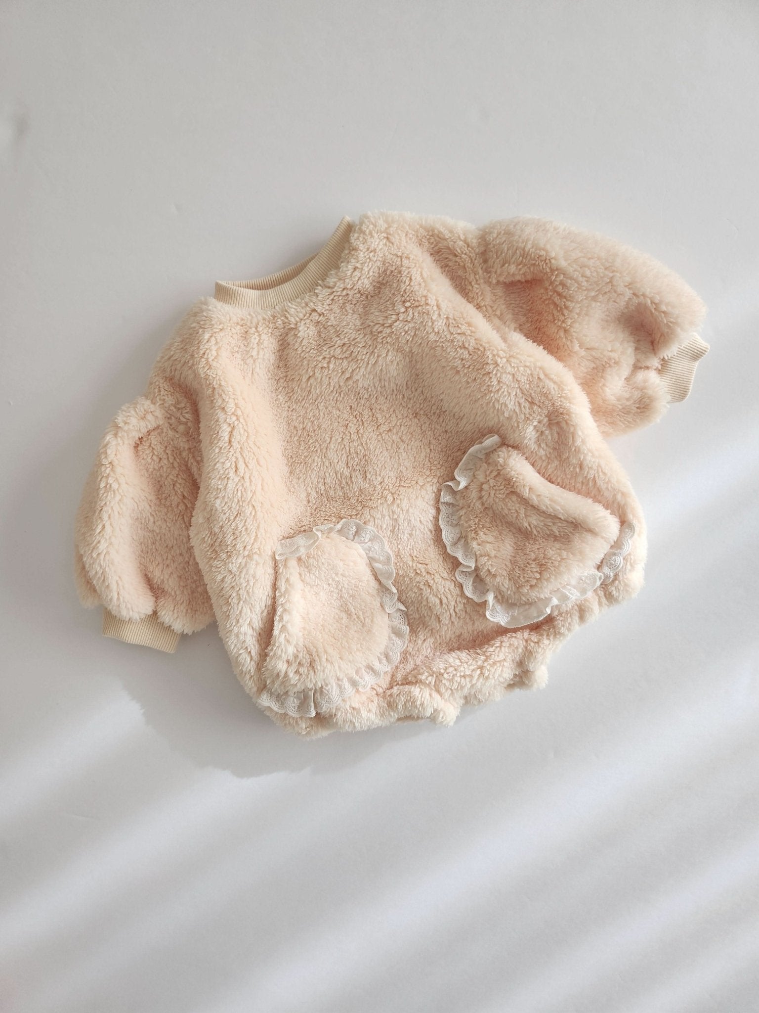 Baby Lace Pocket Fleece Romper (3m - 18m) - 2 Colors kids outfit