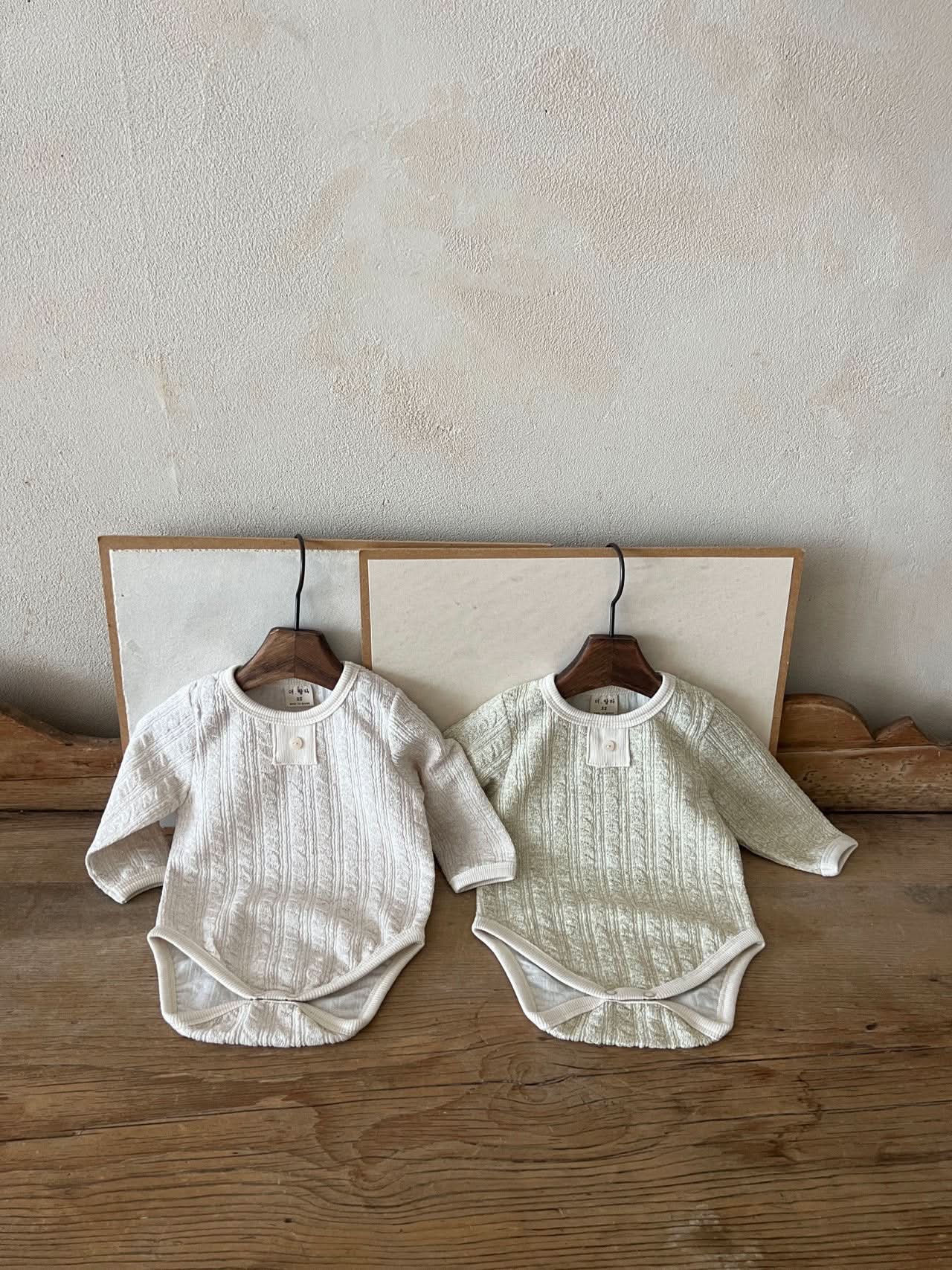 Baby Lala Cable Long Sleeve Romper (0 - 18m) - 2 Colors kids outfit