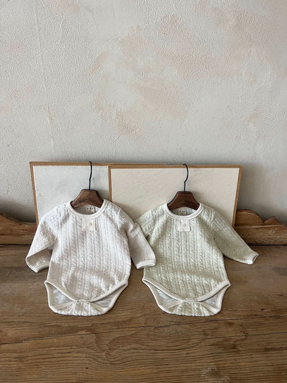 Baby Lala Cable Long Sleeve Romper (0 - 18m) - 2 Colors kids outfit