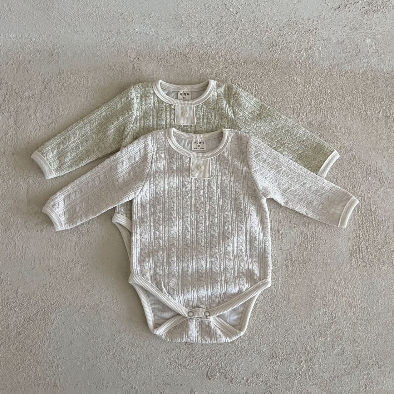 Baby Lala Cable Long Sleeve Romper (0 - 18m) - 2 Colors kids outfit