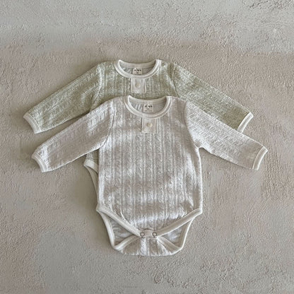 Baby Lala Cable Long Sleeve Romper (0 - 18m) - 2 Colors kids outfit