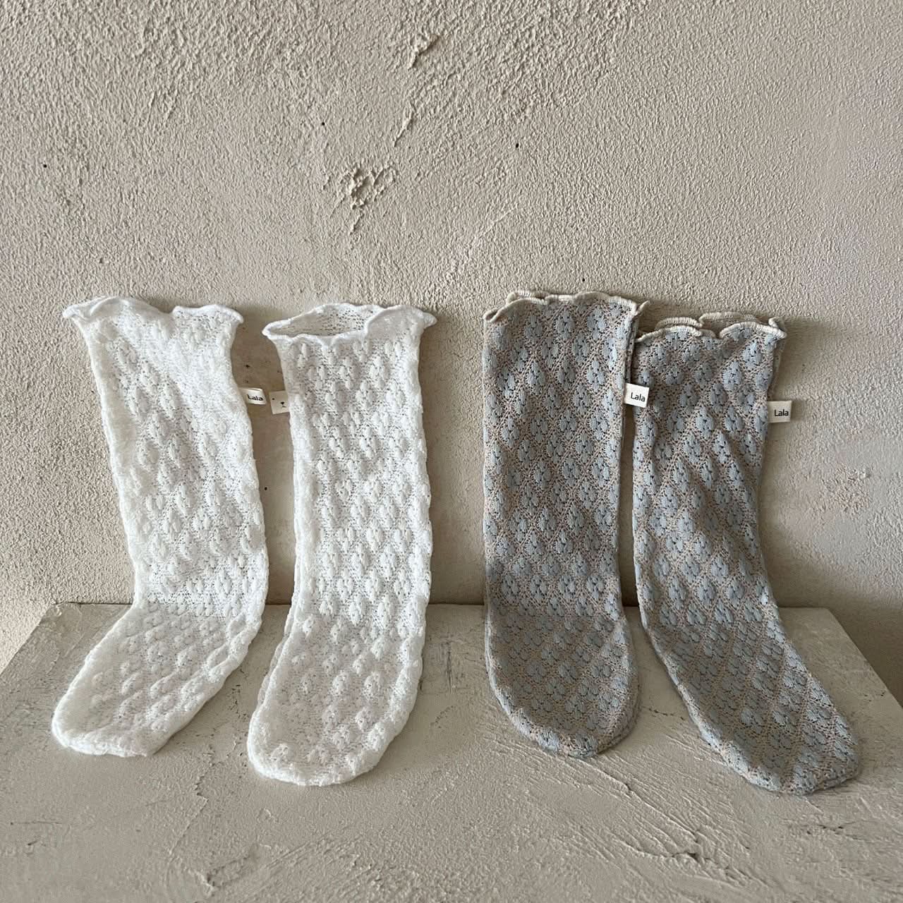 Baby Lala S25 Sheer Lace Knee Socks (Free Size) - 2 Colors kids outfit