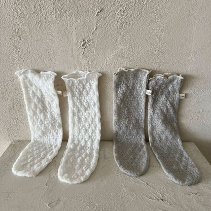 Baby Lala S25 Sheer Lace Knee Socks (Free Size) - 2 Colors kids outfit