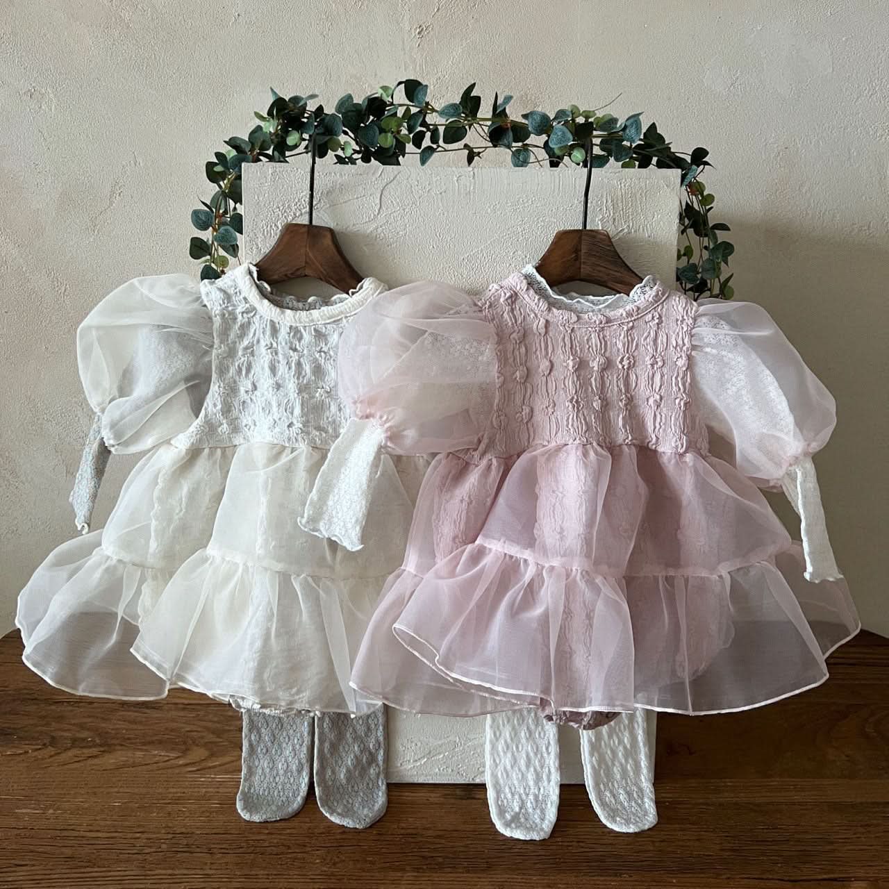 Baby Lala S25 Short Puff Sleeve Tutu Dress Romper (6 - 24m) - 2 Colors kids outfit