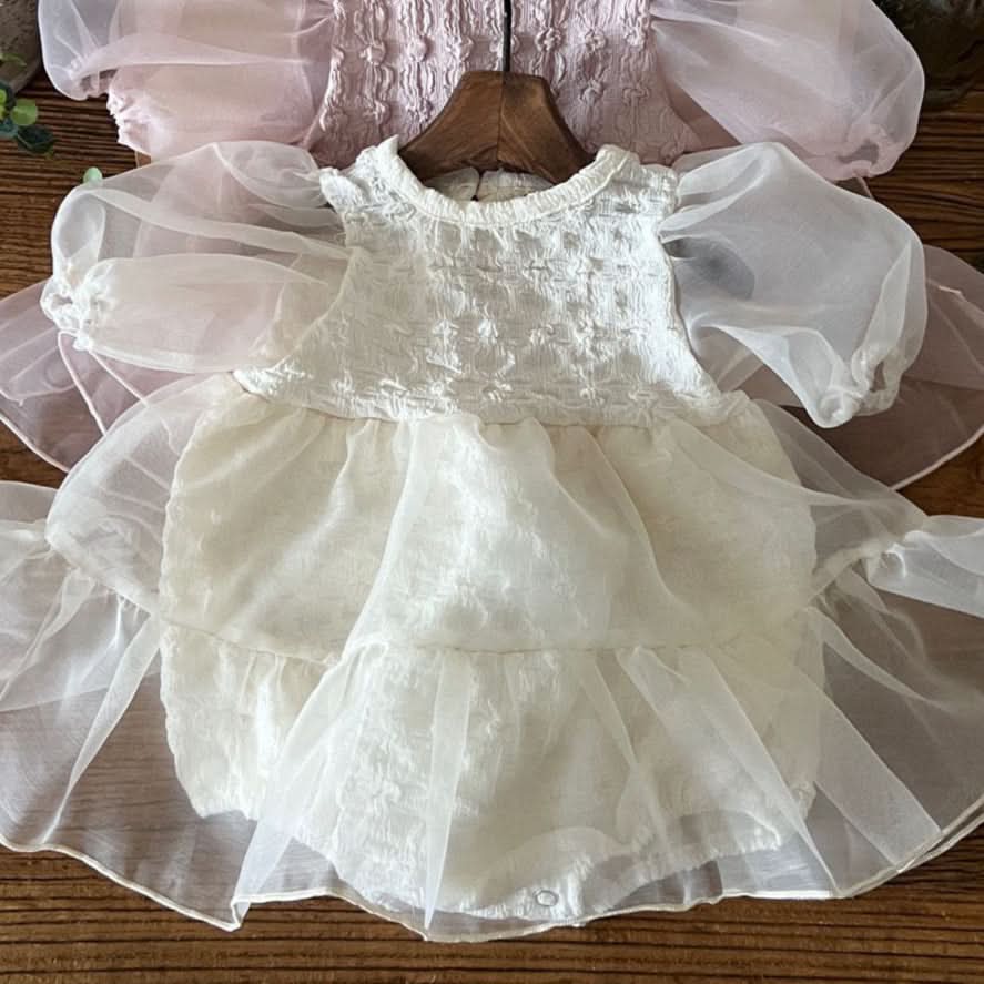 Baby Lala S25 Short Puff Sleeve Tutu Dress Romper (6 - 24m) - 2 Colors kids outfit