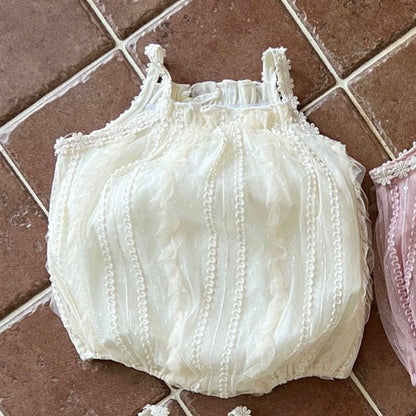 Baby Lala SS25 Flower Strap Lace Bubble Romper (6 - 24m) - 2 Colors kids outfit