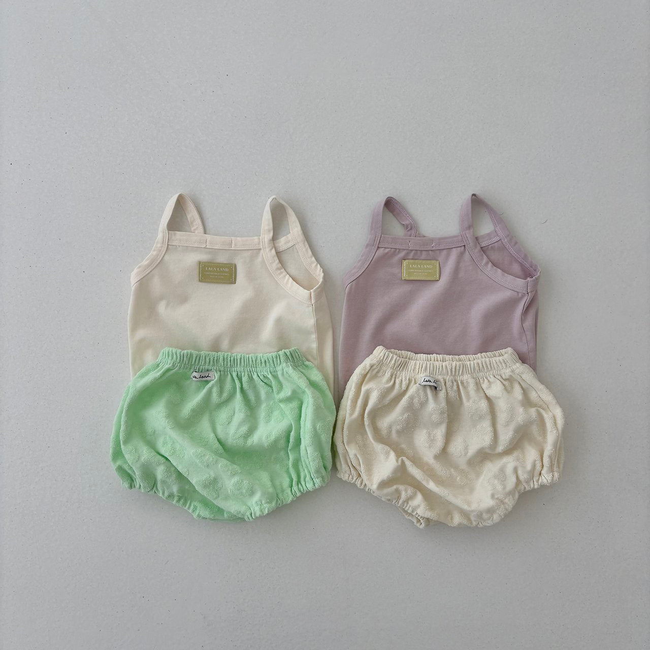 Baby Land SS26 Floral Jacquard Terry Bloomer (4m - 18m) - Light Green - AT NOON STORE