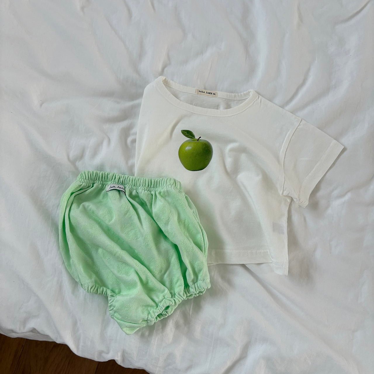 Baby Land SS26 Floral Jacquard Terry Bloomer (4m - 18m) - Light Green - AT NOON STORE