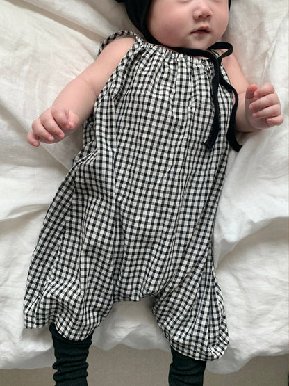 Baby Land SS26 Gingham Sleeveless Romper (4m - 18m) - 2 Colors - AT NOON STORE