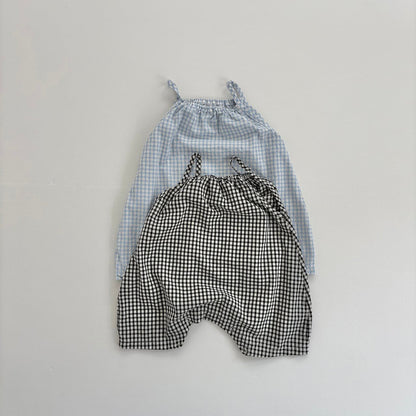 Baby Land SS26 Gingham Sleeveless Romper (4m - 18m) - 2 Colors - AT NOON STORE