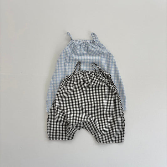 Baby Land SS26 Gingham Sleeveless Romper (4m - 18m) - 2 Colors - AT NOON STORE