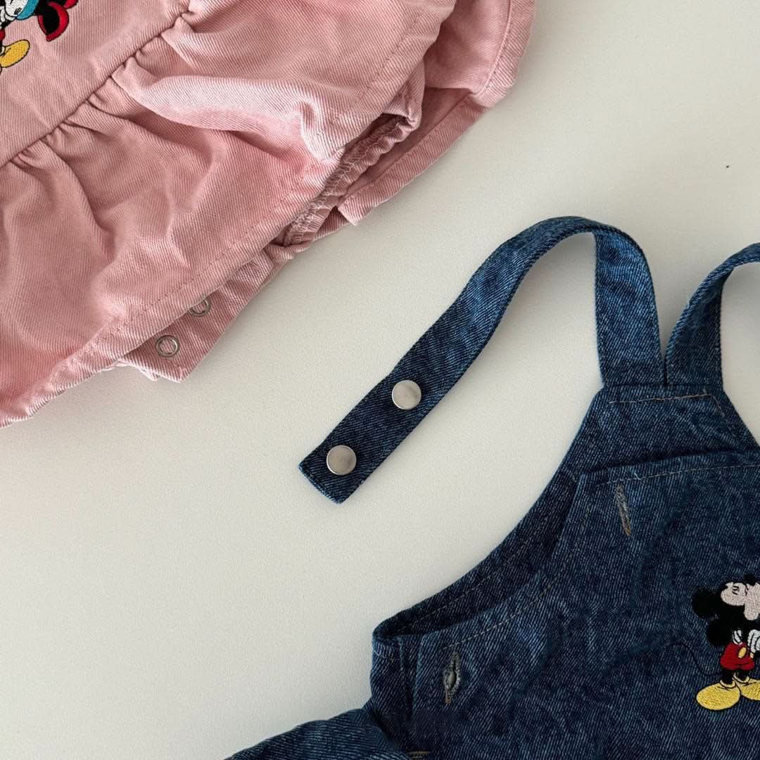 Baby Mickey and Minnie Embroidery Skirtalls (6m) - 2 Colors kids outfit