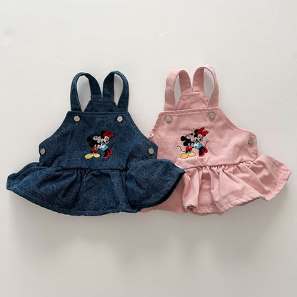 Baby Mickey and Minnie Embroidery Skirtalls (6m) - 2 Colors kids outfit
