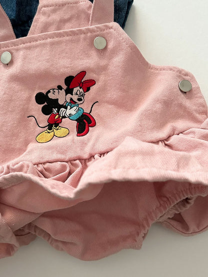 Baby Mickey and Minnie Embroidery Skirtalls (6m) - 2 Colors kids outfit