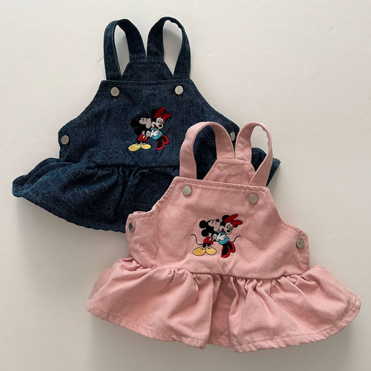 Baby Mickey and Minnie Embroidery Skirtalls (6m) - 2 Colors kids outfit