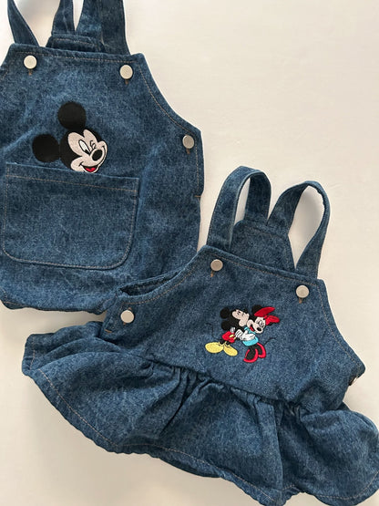 Baby Mickey and Minnie Embroidery Skirtalls (6m) - 2 Colors kids outfit