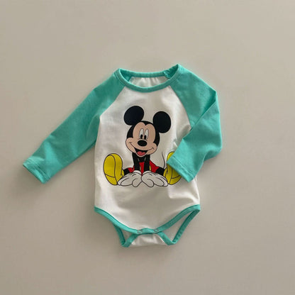 Baby Mickey Mouse Colorblock Raglan Romper (3 - 18m) - 2 Colors kids outfit