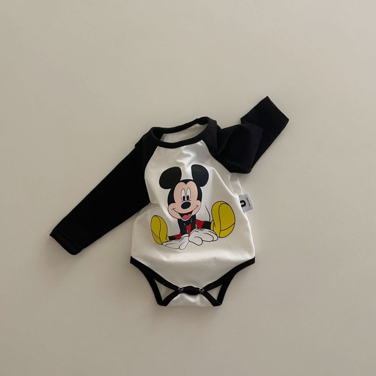 Baby Mickey Mouse Colorblock Raglan Romper (3 - 18m) - 2 Colors kids outfit