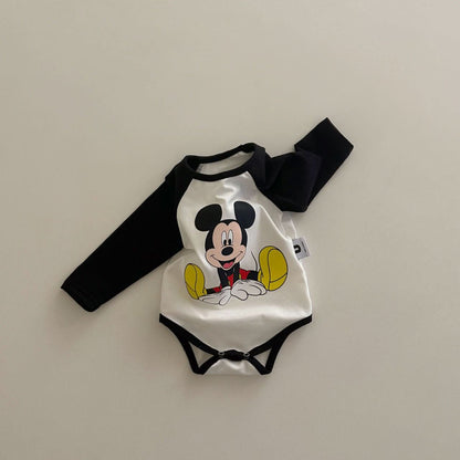 Baby Mickey Mouse Colorblock Raglan Romper (3 - 18m) - 2 Colors kids outfit