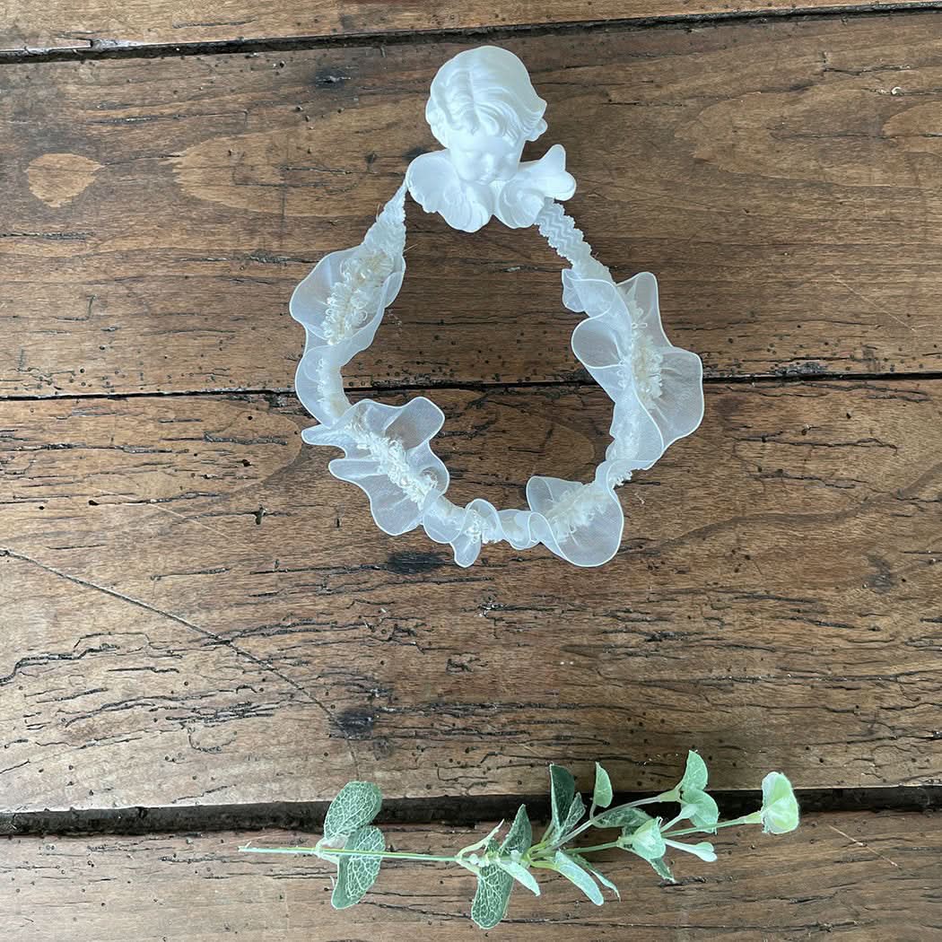 Baby Milk Organza Pearl Headband (3 - 24m) kids outfit
