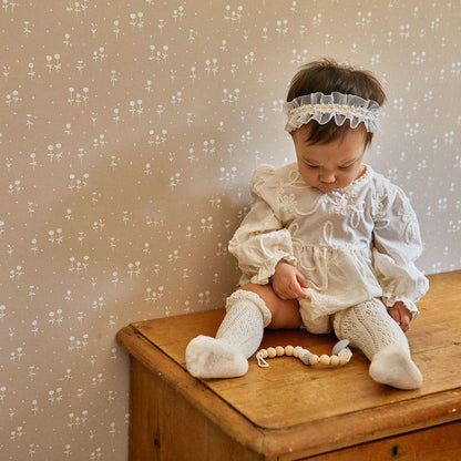 Baby Milk Organza Pearl Headband (3 - 24m) kids outfit