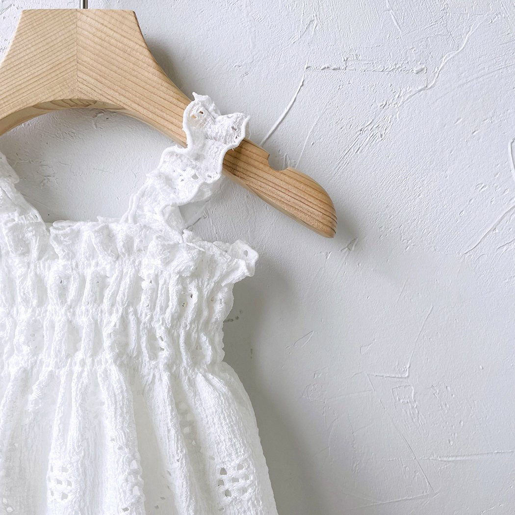 Baby Milk SS25 Eyelet Frill Strap Smocked Bubble Romper (3 - 18m) - 2 Colors kids outfit