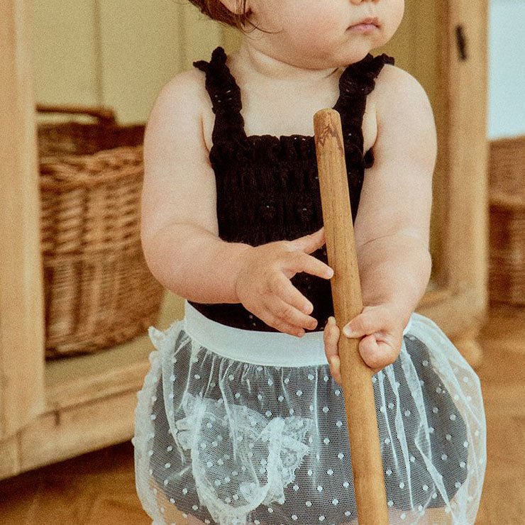 Baby Milk SS25 Eyelet Frill Strap Smocked Bubble Romper (3 - 18m) - 2 Colors kids outfit