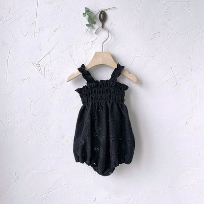 Baby Milk SS25 Eyelet Frill Strap Smocked Bubble Romper (3 - 18m) - 2 Colors kids outfit