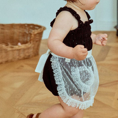 Baby Milk SS25 Eyelet Frill Strap Smocked Bubble Romper (3 - 18m) - 2 Colors kids outfit
