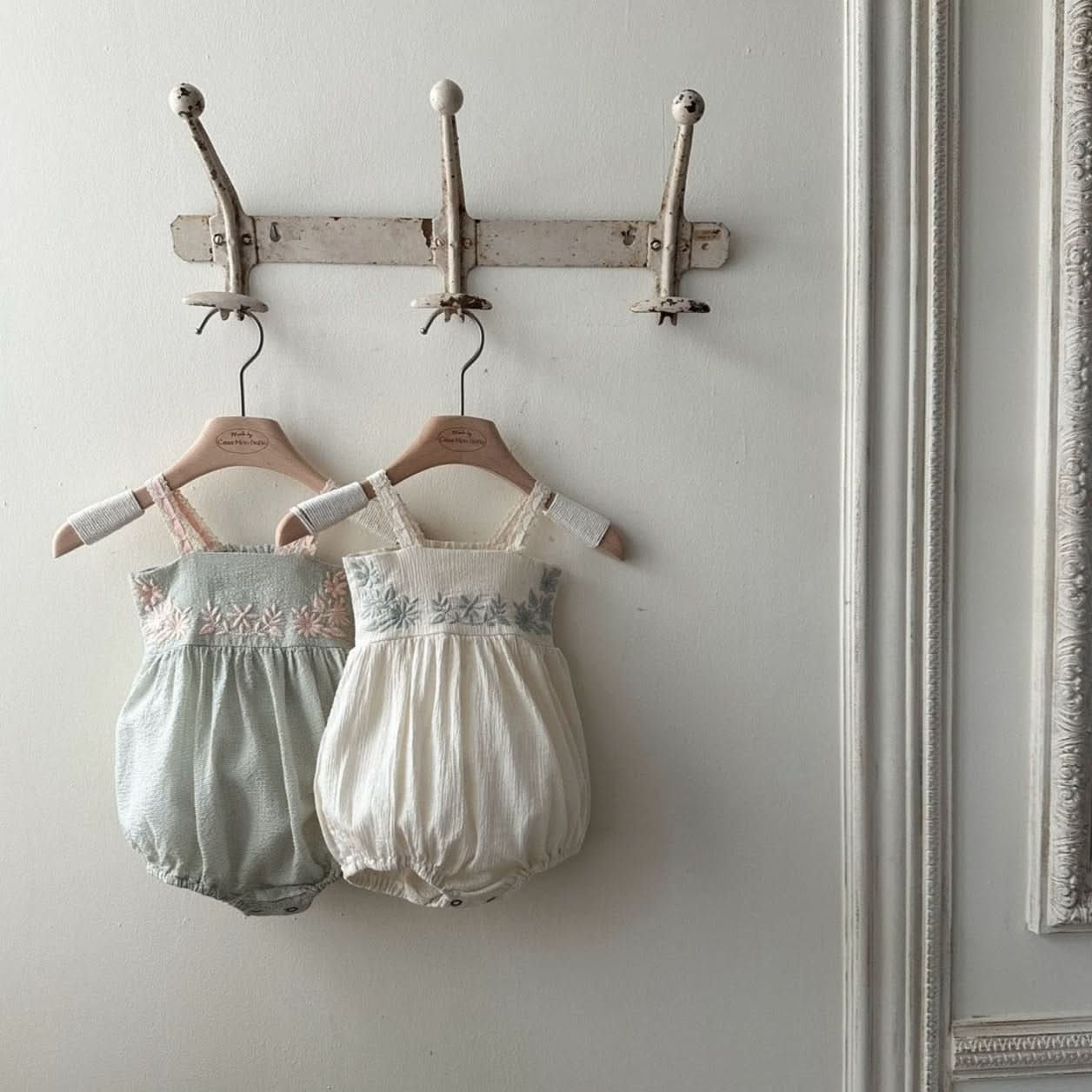 Baby Monbebe Aria Floral Embroidery Bodice Bubble Romper (3 - 24m) - 2 Colors kids outfit