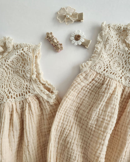 Baby Monbebe Crochet Sleeveless Bubble Romper (3 - 18m) - 2 Colors kids outfit
