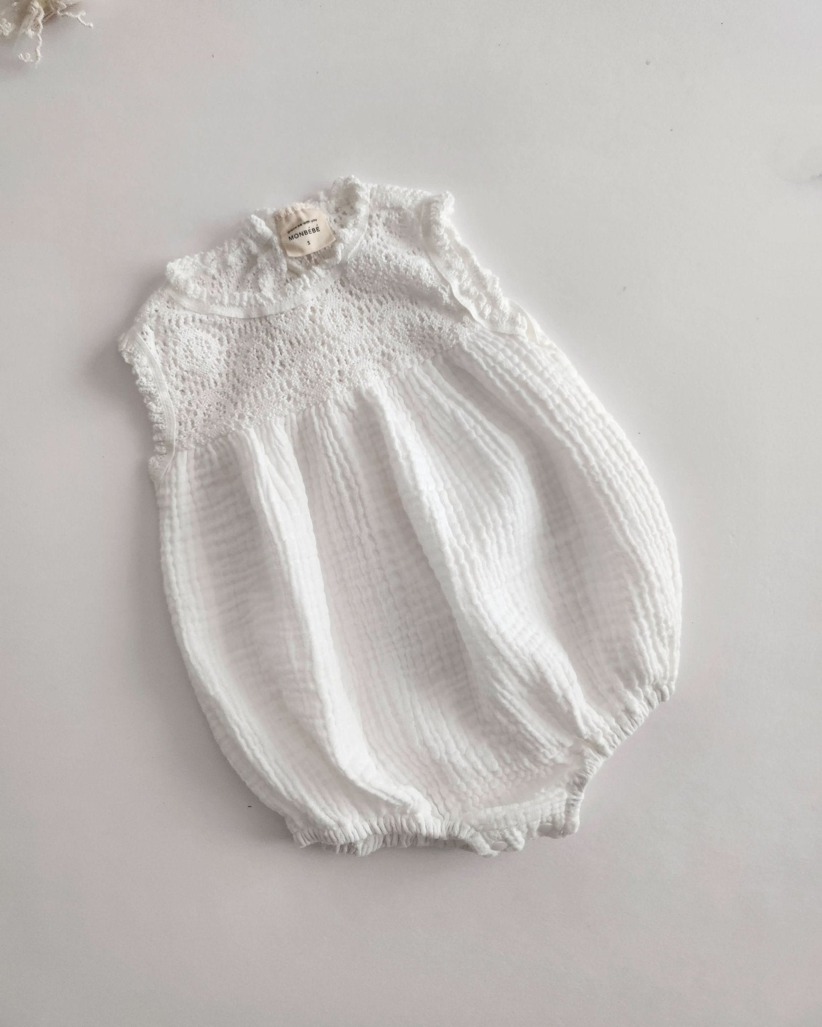 Baby Monbebe Crochet Sleeveless Bubble Romper (3 - 18m) - 2 Colors kids outfit