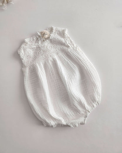 Baby Monbebe Crochet Sleeveless Bubble Romper (3 - 18m) - 2 Colors kids outfit
