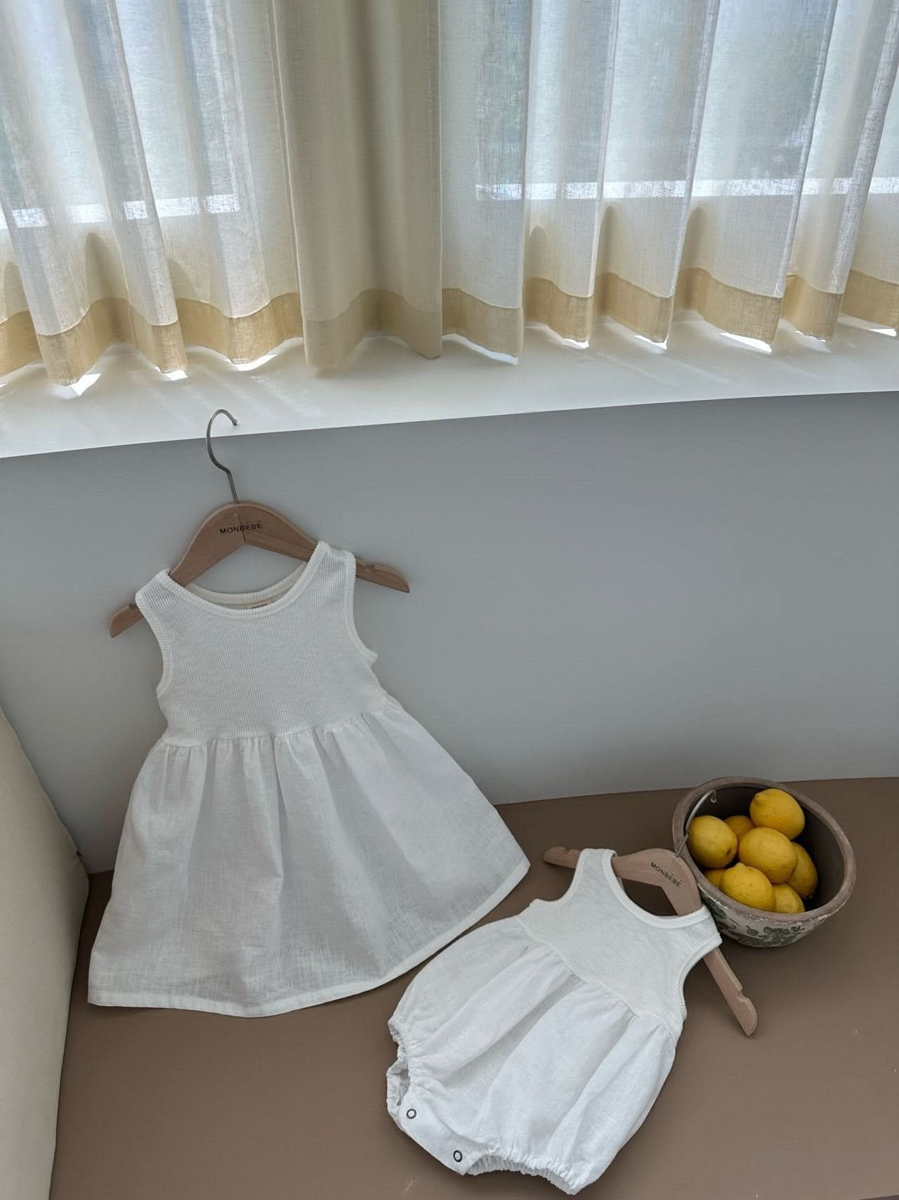 Baby Monbebe Zoe Sleeveles Bubble Romper (3 - 18m) - 2 Colors kids outfit