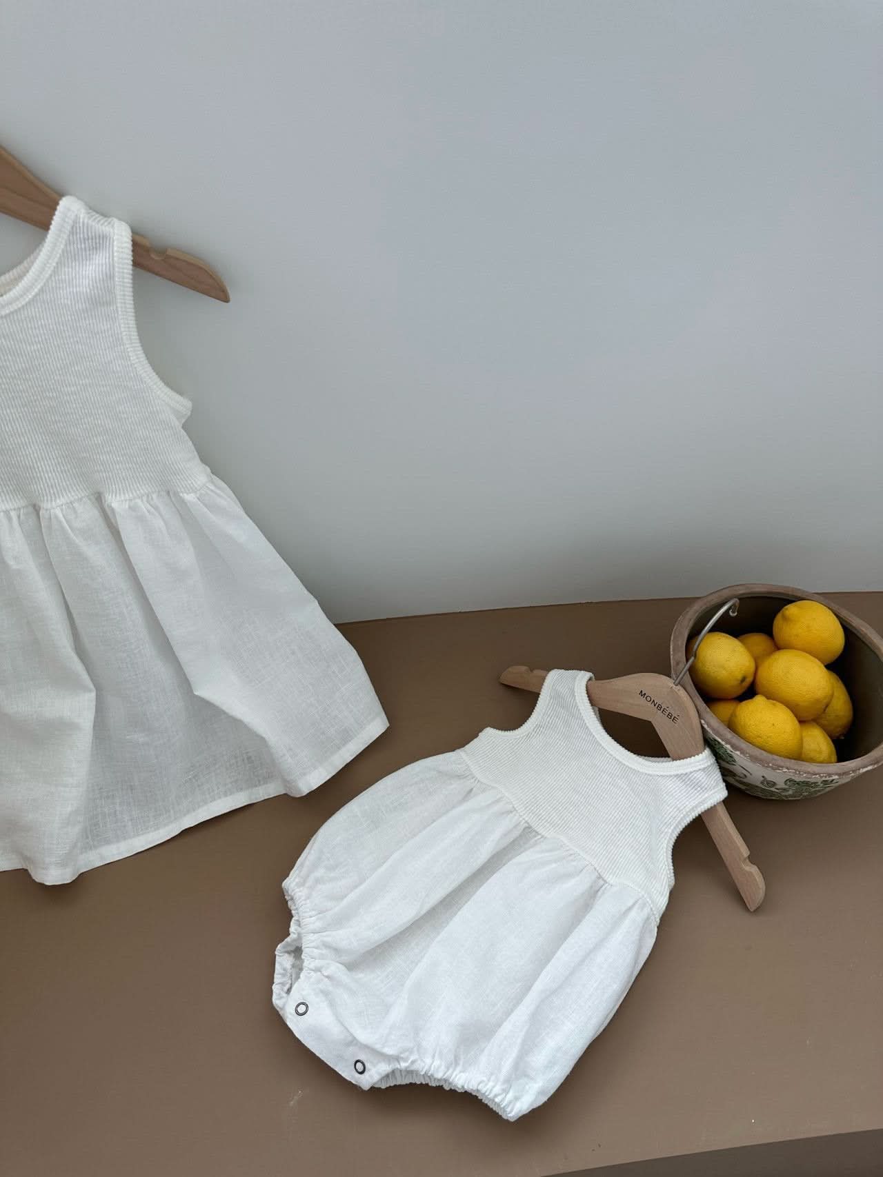 Baby Monbebe Zoe Sleeveles Bubble Romper (3 - 18m) - 2 Colors kids outfit