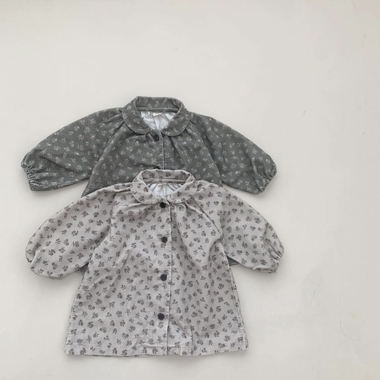 Baby Peter Pan Collar Floral Print Corduroy Dress (8 - 24m) - 2 Colors kids outfit
