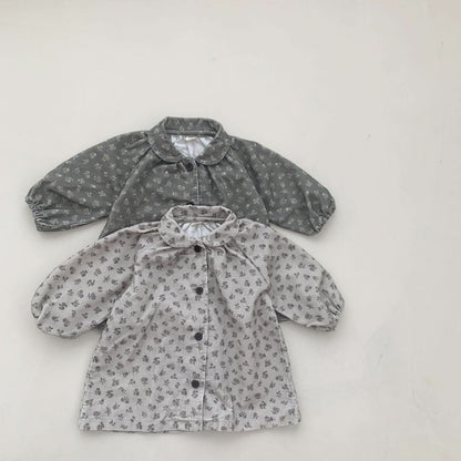 Baby Peter Pan Collar Floral Print Corduroy Dress (8 - 24m) - 2 Colors kids outfit
