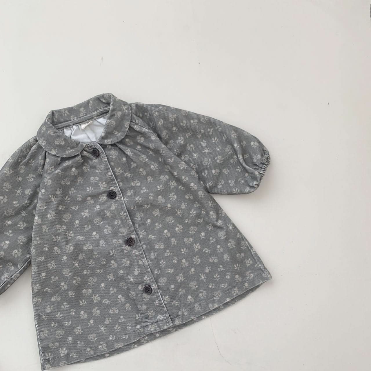 Baby Peter Pan Collar Floral Print Corduroy Dress (8 - 24m) - 2 Colors kids outfit