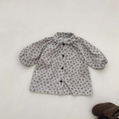 Baby Peter Pan Collar Floral Print Corduroy Dress (8 - 24m) - 2 Colors kids outfit