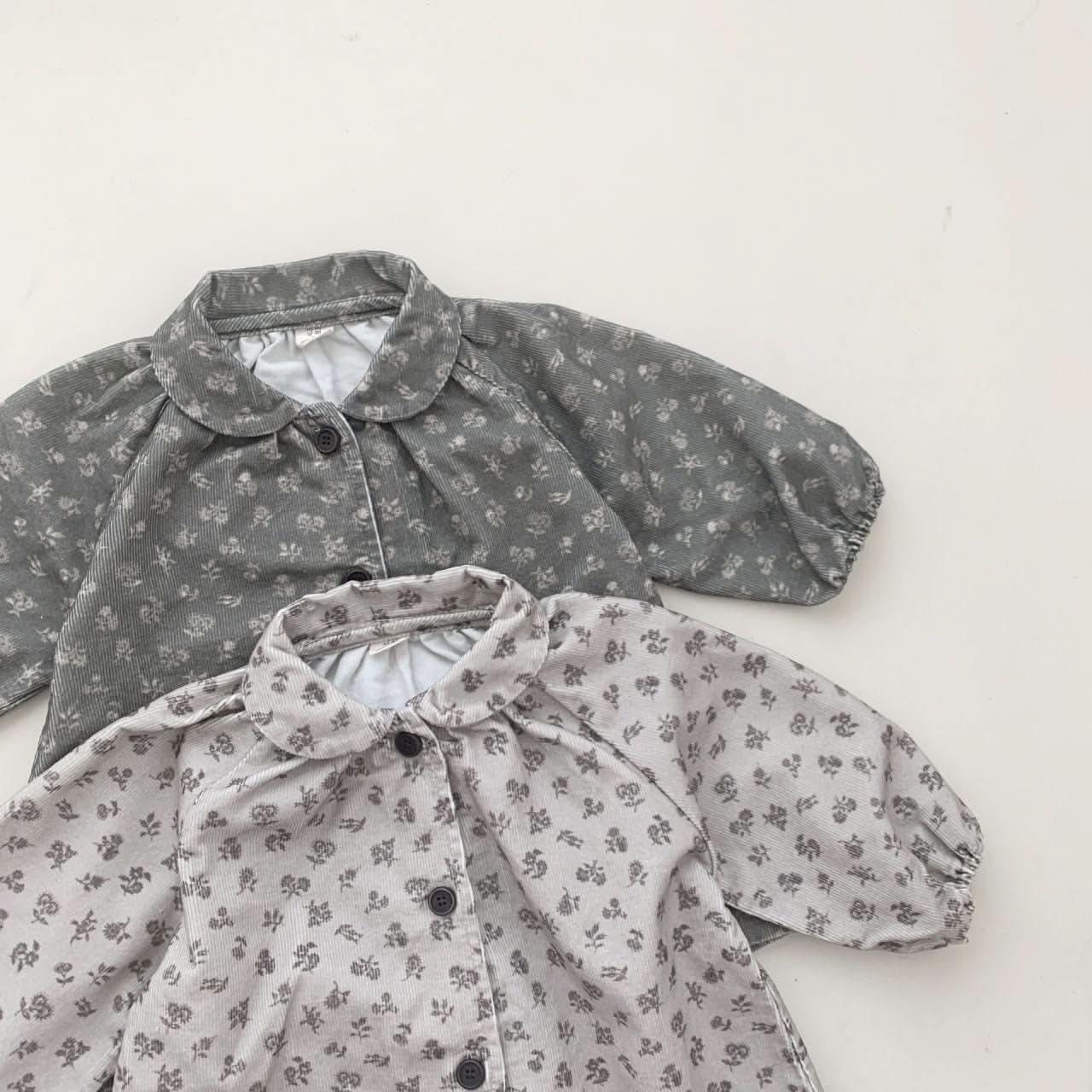 Baby Peter Pan Collar Floral Print Corduroy Dress (8 - 24m) - 2 Colors kids outfit