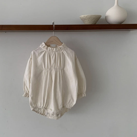 Baby Pintuck Bubble Romper (3 - 18m) - Ivory kids outfit