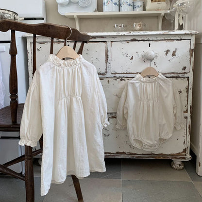 Baby Pintuck Bubble Romper (3 - 18m) - Ivory kids outfit